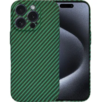 Pouzdro na mobilní telefon Techsuit Carbonite FiberShell iPhone 15 Pro zelená