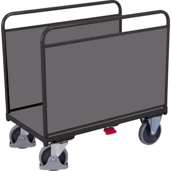 Plošinový vozík Variofit Plošinový vozík se dvěma plnými stěnami, Variofit, ložná plocha 126 x 74 cm, do 500 kg, modrá/antracit Barva: antracit RAL7016