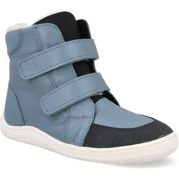 Dívčí obuv Barefoot dětské zimní boty Baby Bare - Febo Winter Denim Asfaltico modré Velikost: 30
