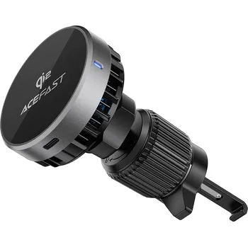 Acefast Držák do auta s bezdrátovým nabíjením D40 na větrák kovově šedý