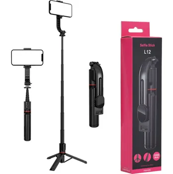 Selfie tyč Techsuit Selfie tyč L12 Stabilní hliníkový stativ 106cm Černá