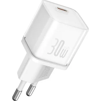 Baseus Síťová nabíječka GaN5S USB-C Rychlonabíjení 30W Bílá