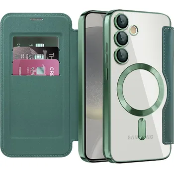 Pouzdro na mobilní telefon Pouzdro na knihu Techsuit SmartMag pro Samsung Galaxy S24 Plus zelené