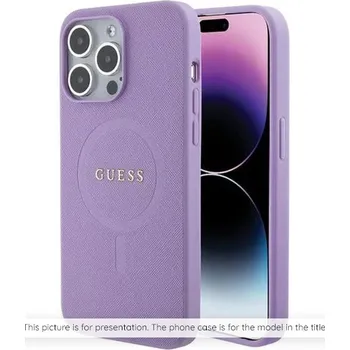 Pouzdro na mobilní telefon Guess Saffiano MagSafe pouzdro iPhone 16 fialové