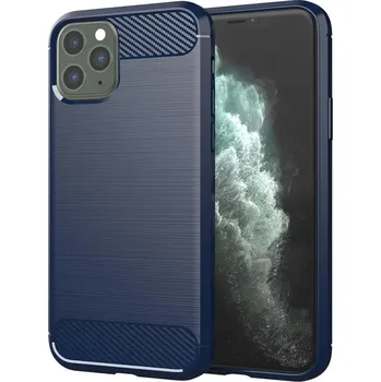 Pouzdro na mobilní telefon Techsuit Karbonový Silikonový Obal iPhone 11 Pro Max Modrý