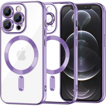 Pouzdro na mobilní telefon Techsuit Luxusní Krystal MagSafe iPhone 12 Pro Světle fialový