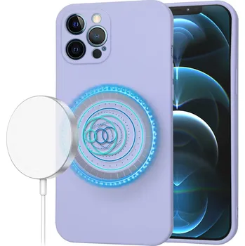Pouzdro na mobilní telefon Techsuit SoftFlex MagSafe pro iPhone 12 Pro Max světle fialová