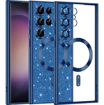 Pouzdro na mobilní telefon Techsuit Luxusní Třpytivý MagSafe Samsung Galaxy S23 Ultra Tmavě modrá