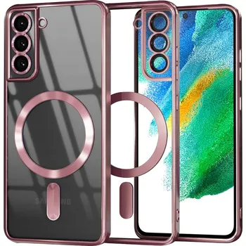 Pouzdro na mobilní telefon Techsuit Luxusní Křišťálový MagSafe Samsung Galaxy S21 FE 5G Růžový