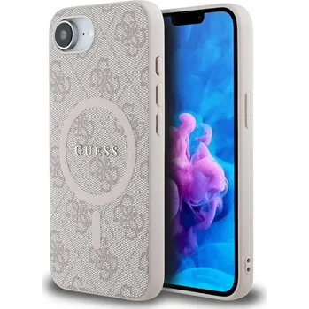 Telefonní příslušenství Guess 4G Ring Classic Logo MagSafe iPhone 16e růžová