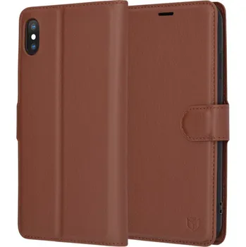 Techsuit Kožené pouzdro iPhone XS Max Hnědý
