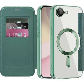 Pouzdro na mobilní telefon Pouzdro na knihu Techsuit SmartMag pro iPhone 16e zelené