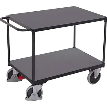 Policový vozík s madlem Variofit sw-700.500, do 500 kg, 2 police, ložná plocha 100 x 70 cm Barva: antracit RAL7016