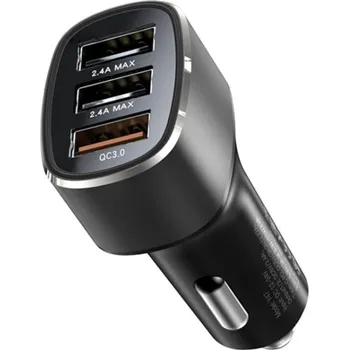 Yesido Nabíječka do auta Y46 3x USB 2.4A QC3.0 Fast Charging 42W Black
