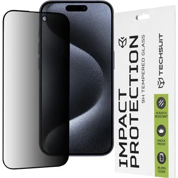 Techsuit 111D Privátní Celoplošné Lepení iPhone 15 Pro Černá