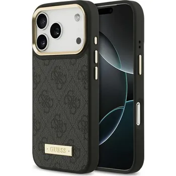 Pouzdro na mobilní telefon Guess Hardcase 4G Logo Plate MagSafe iPhone 17 Pro černý