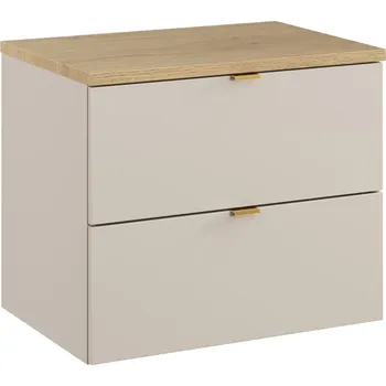 Policová skříň Závěsná skříňka pod umyvadlo Dalia Cashmere Nordic s deskou 60 cm kašmírová/dub cremona