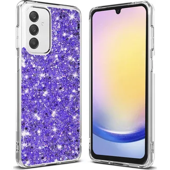 Pouzdro na mobilní telefon Techsuit Třpytivé Fialové Pouzdro Samsung Galaxy A25 5G