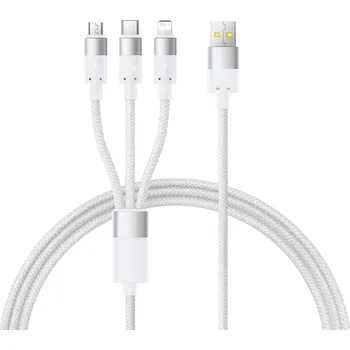 Baseus kabel StarSpeed rychlonabíjecí USB Micro-USB Type-C Lightning 100W 1.5m bílý