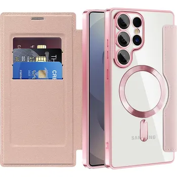 Pouzdro na mobilní telefon Pouzdro na knihu Techsuit SmartMag pro Samsung Galaxy S25 Ultra růžové