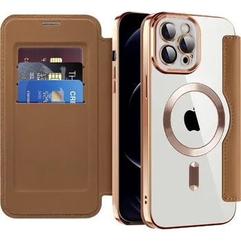 Pouzdro na mobilní telefon Pouzdro na knihu Techsuit SmartMag iPhone 12 Pro Max hnědé