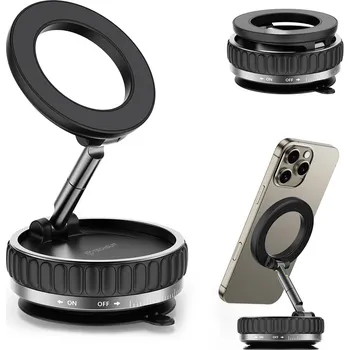 Techsuit Premium Car Holder VacuumGripX S15 na palubní desku magnetický N55 360° nastavitelný skládací černý