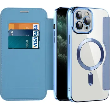 Pouzdro na mobilní telefon Techsuit SmartMag knížkové pouzdro iPhone 11 Pro Max světle modrá