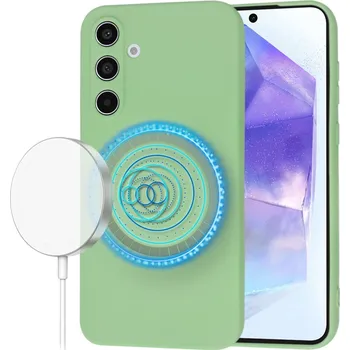 Pouzdro na mobilní telefon Techsuit SoftFlex MagSafe pro Samsung Galaxy A55 5G mátově zelená