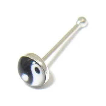 Piercing Stříbrný piercing do nosu 925/1000 ( Jing Jang) (925/1000)