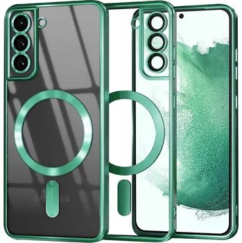 Pouzdro na mobilní telefon Samsung Galaxy S22 Plus Křišťálový MagSafe Světle zelený