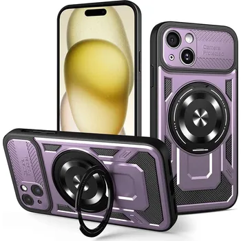 Pouzdro na mobilní telefon Techsuit RuggedCam pro iPhone 15 fialová