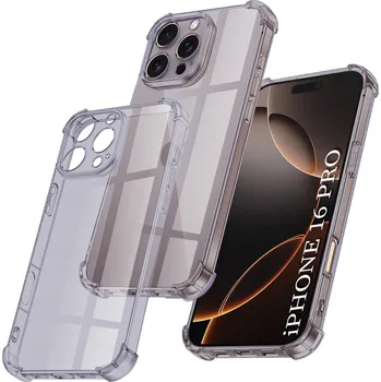 Pouzdro na mobilní telefon Techsuit Shockproof průhledný silikon iPhone 16 Pro kouřově černý