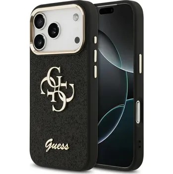 Telefonní příslušenství Guess Fixed Glitter Big 4G kovový rámeček iPhone 17 Pro černá