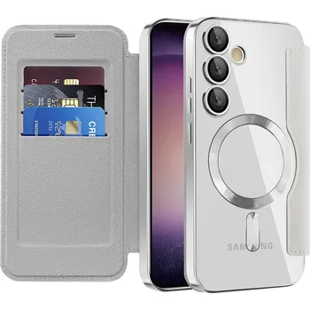 Pouzdro na mobilní telefon Pouzdro na knihu Techsuit SmartMag pro Samsung Galaxy S23 Plus šedé