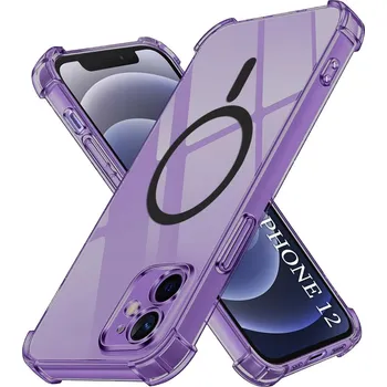Pouzdro na mobilní telefon Techsuit Shockproof průhledný silikon MagSafe iPhone 12 kouřově černá