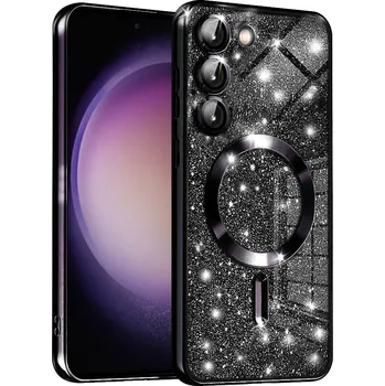 Pouzdro na mobilní telefon Techsuit Luxusní Třpytivý MagSafe Samsung Galaxy S23 Plus Černý
