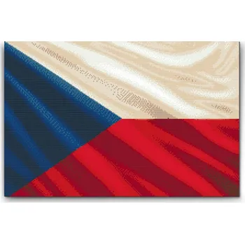 Diamantové malování Diamantové malování - Vlajka Česko Velikost: 40x60cm, Rámování: Pouze srolované plátno, Diamanty: Kulaté