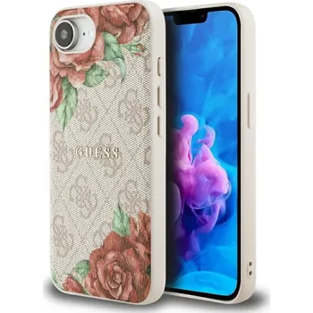 Pouzdro na mobilní telefon Guess Hardcase 4G Flower Print MagSafe iPhone 16e růžová