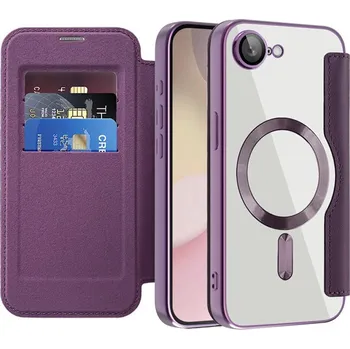 Pouzdro na mobilní telefon Pouzdro na knihu Techsuit SmartMag iPhone 16e fialové