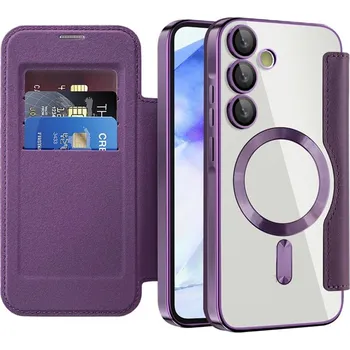 Pouzdro na mobilní telefon Pouzdro na knihu Techsuit SmartMag Samsung Galaxy A55 5G fialové