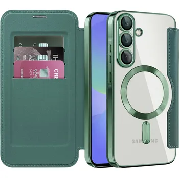 Pouzdro na mobilní telefon Pouzdro na knihu Techsuit SmartMag pro Samsung Galaxy A36 5G zelené