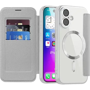Pouzdro na mobilní telefon Pouzdro na knihu Techsuit SmartMag iPhone 17 šedé