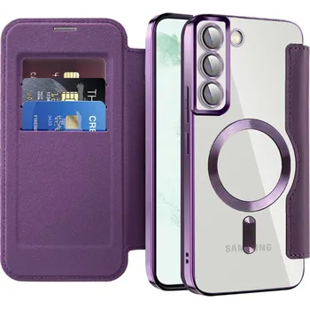 Pouzdro na mobilní telefon Pouzdro na knihu Techsuit SmartMag pro Samsung Galaxy S22 Plus 5G fialové