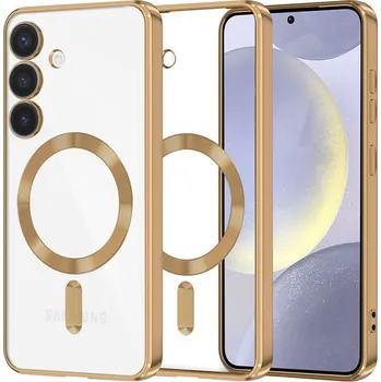 Pouzdro na mobilní telefon Luxusní Křišťál MagSafe Samsung Galaxy S24 Plus Gold
