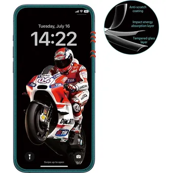 ANANK 3D 3X zesílený proti prasknutí chránič obrazovky iPhone 16 Pro Max černý