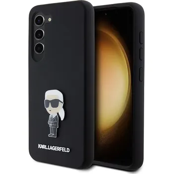 Pouzdro na mobilní telefon Karl Lagerfeld Silicone Samsung Galaxy S23 Ikonik Metal Pin růžová