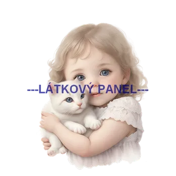 Látkový panel - Holčička s kočičkou - DZ-51 Velikost: 15x15cm, Materiál: Teplákovina nepočesaná