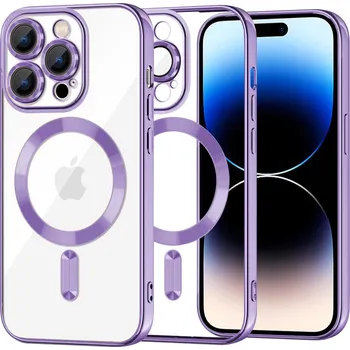 Pouzdro na mobilní telefon Techsuit Luxusní Krystal MagSafe iPhone 14 Pro Světle Fialové