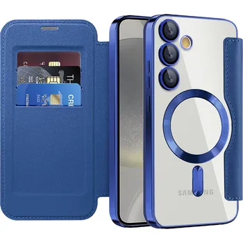 Pouzdro na mobilní telefon Pouzdro na knihu Techsuit SmartMag pro Samsung Galaxy S24 Plus modré