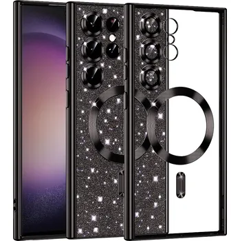 Pouzdro na mobilní telefon Techsuit Luxusní Třpytivý MagSafe Samsung Galaxy S23 Ultra Černý